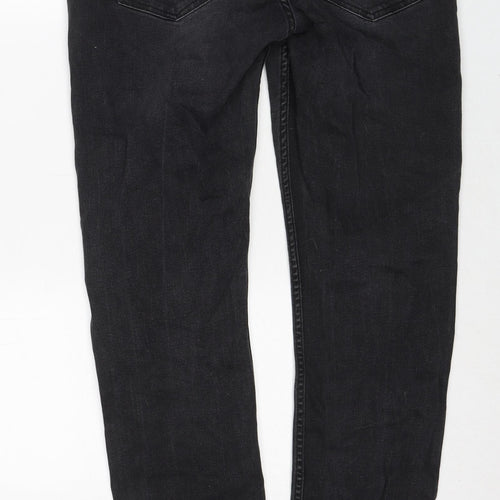Burton Mens Black Cotton Straight Jeans Size 34 in Slim Zip