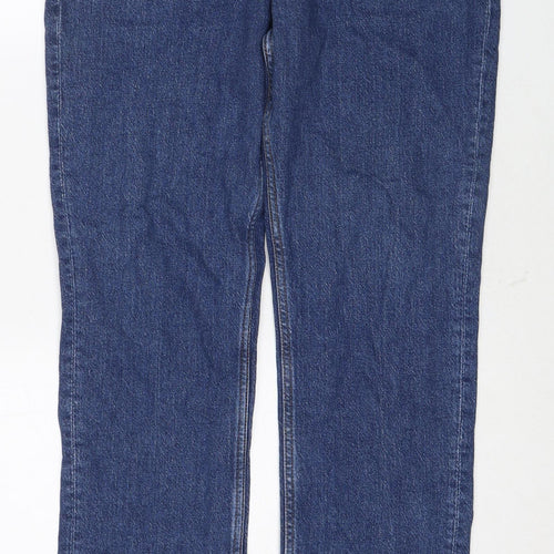 H&M Mens Blue Cotton Straight Jeans Size 32 in L32 in Regular Zip