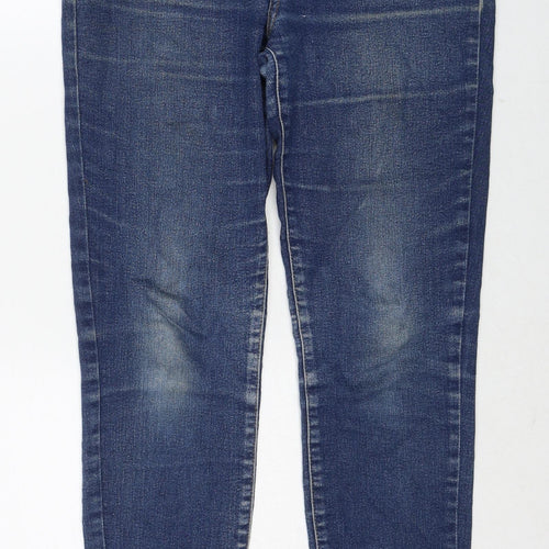 Mango Womens Blue Cotton Skinny Jeans Size 12 Regular Zip