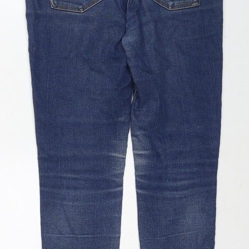 Mango Womens Blue Cotton Skinny Jeans Size 12 Regular Zip