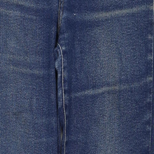 Mango Womens Blue Cotton Skinny Jeans Size 12 Regular Zip