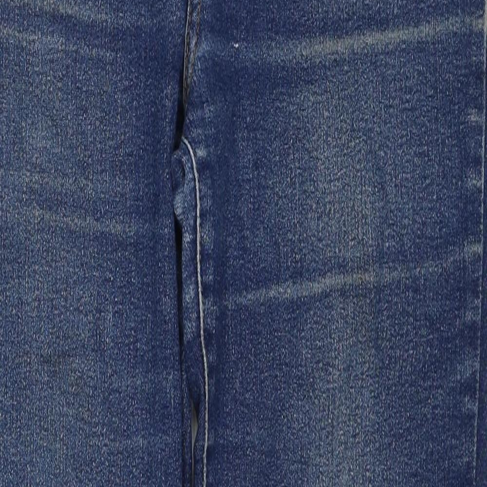 Mango Womens Blue Cotton Skinny Jeans Size 12 Regular Zip