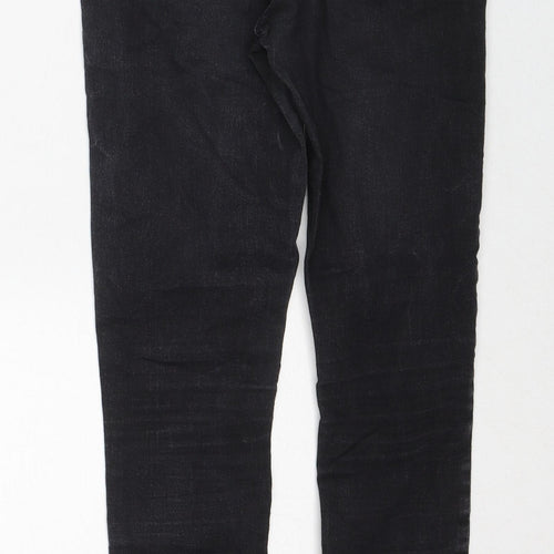 Topshop Womens Black Cotton Skinny Jeans Size 28 L30 in Regular Zip