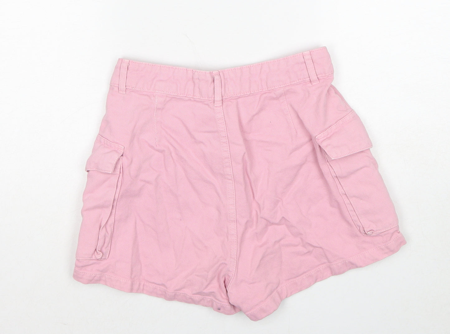 TALLY WEiJL Womens Pink Cotton Cargo Shorts Size 8 Regular Zip