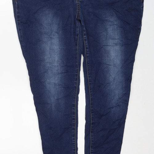 John Baner Womens Blue Cotton Skinny Jeans Size 22 Regular Zip