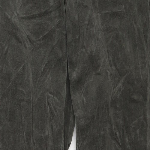 Marks and Spencer Womens Green Cotton Trousers Size 8 Regular Zip