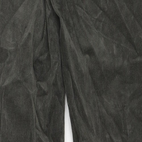 Marks and Spencer Womens Green Cotton Trousers Size 8 Regular Zip