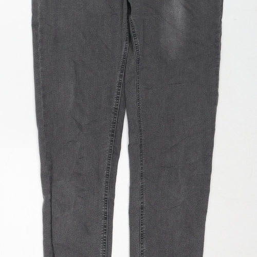Marks and Spencer Womens Grey Cotton Jegging Jeans Size 10 Regular Zip