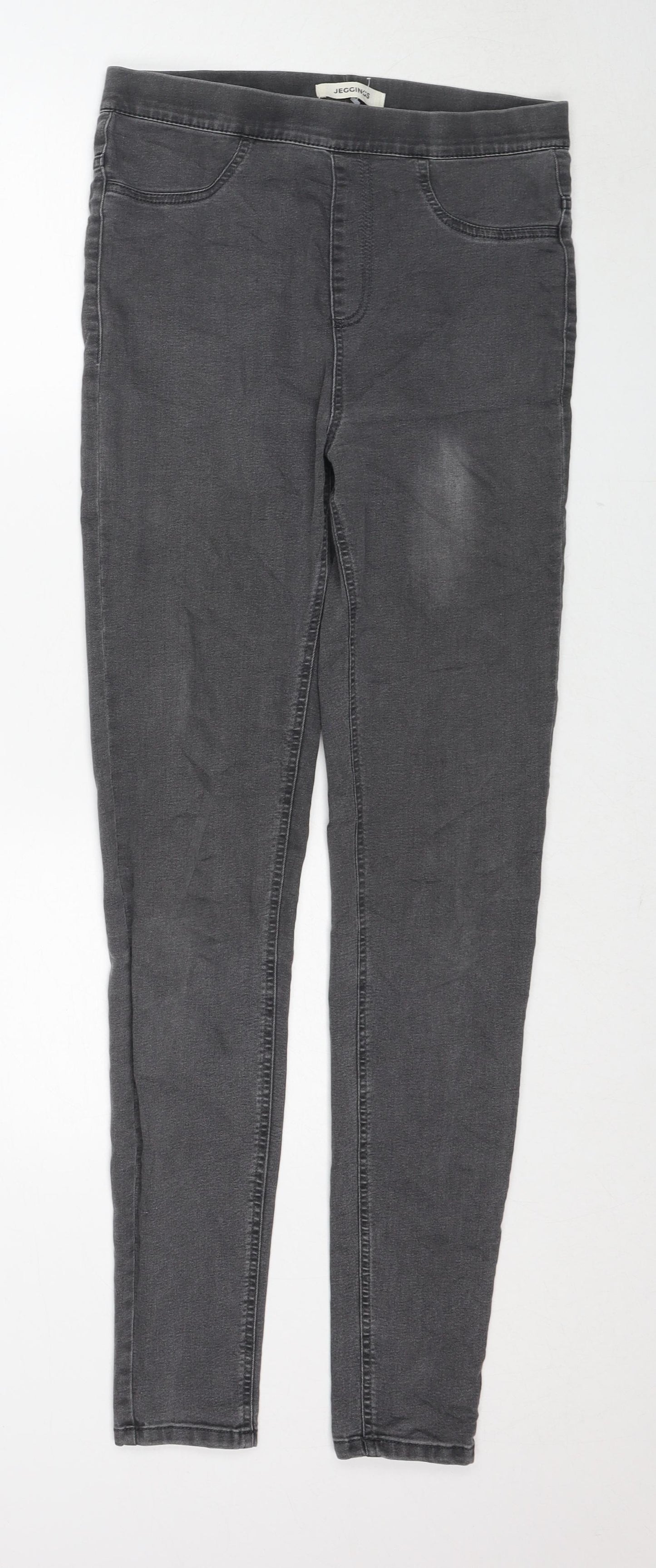 Marks and Spencer Womens Grey Cotton Jegging Jeans Size 10 Regular Zip