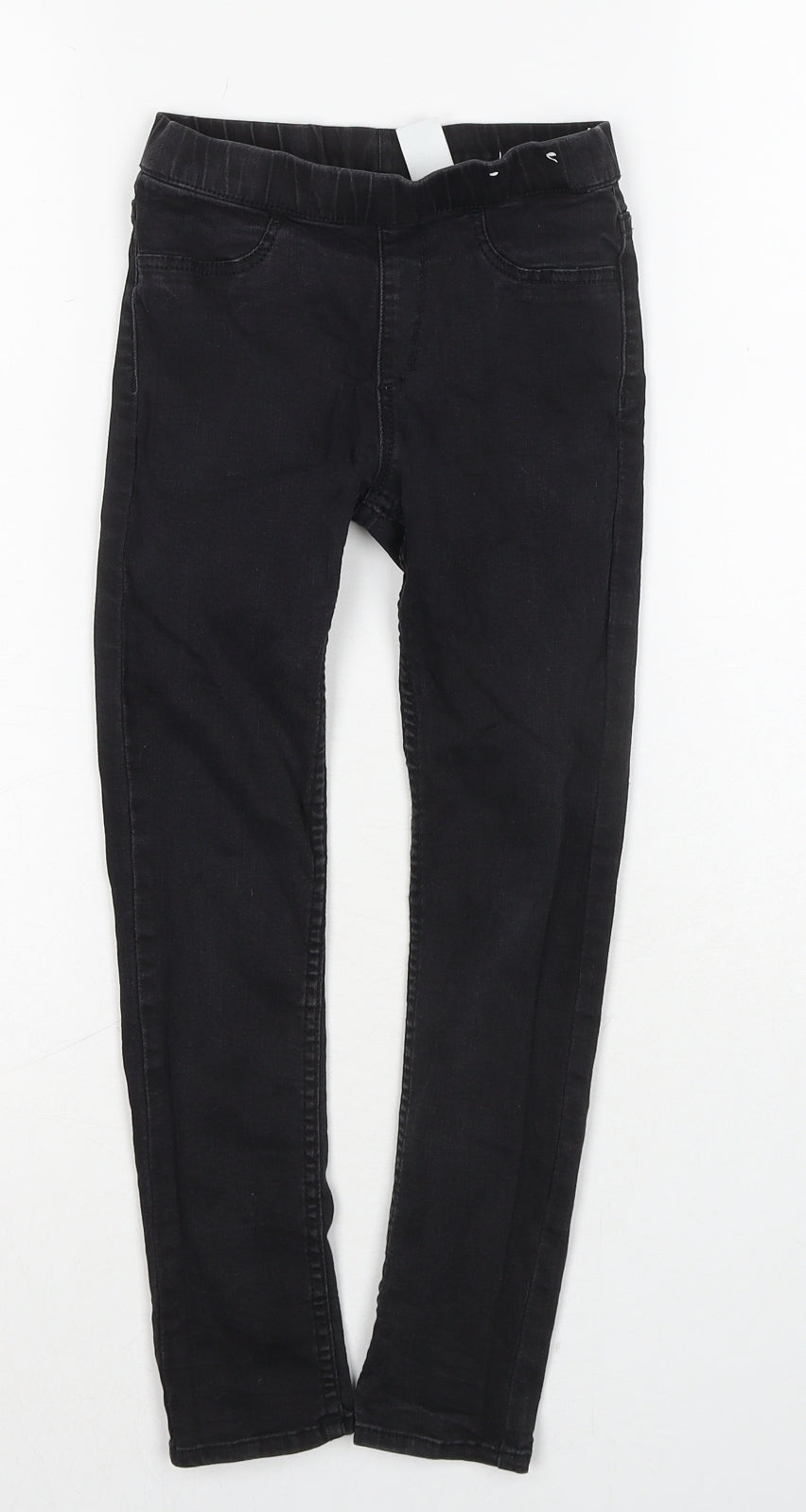 H&M Girls Black Cotton Jegging Jeans Size 6-7 Years Regular Pullover