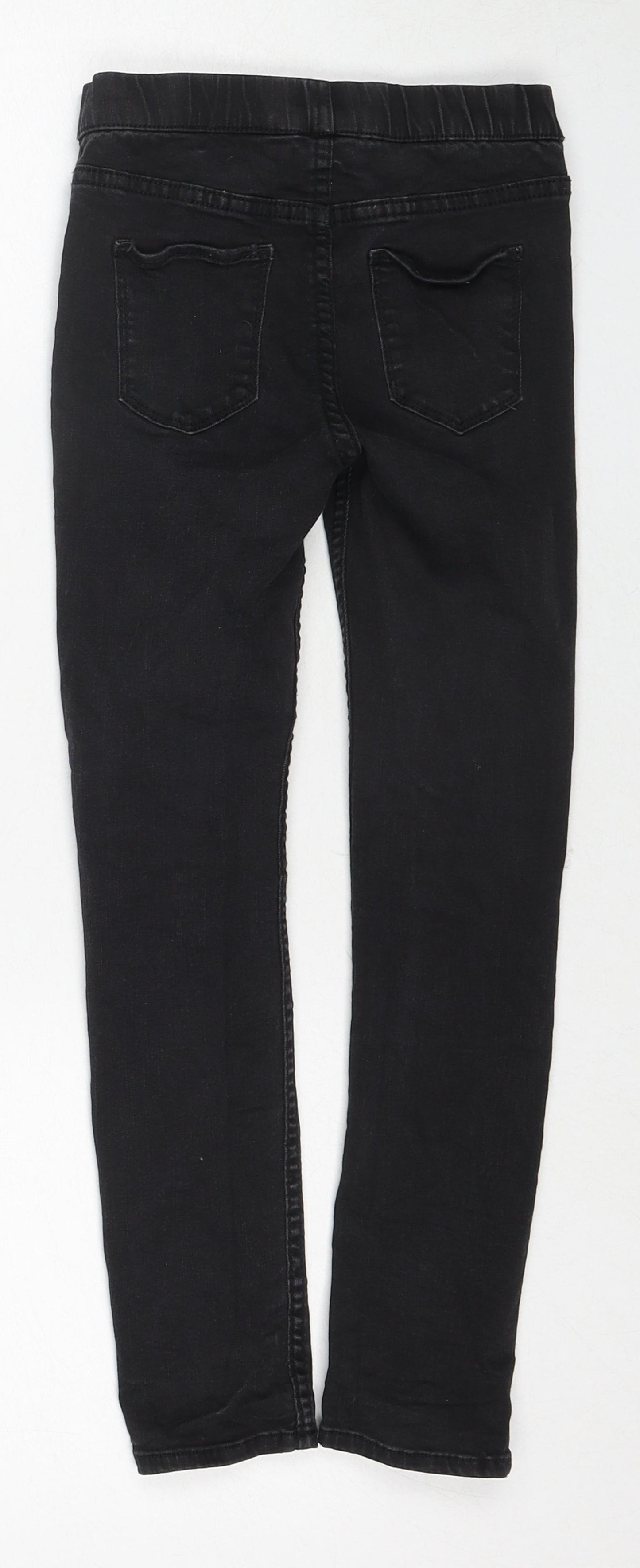 H&M Girls Black Cotton Jegging Jeans Size 6-7 Years Regular Pullover