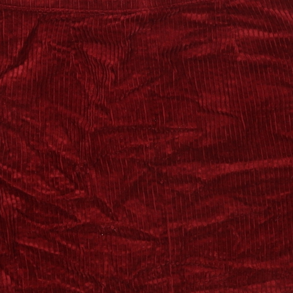 NEXT Girls Red Cotton A-Line Skirt Size 7 Years Regular Pull On