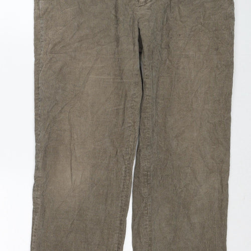 EWM Mens Beige Cotton Trousers Size 34 in L29 in Regular Zip