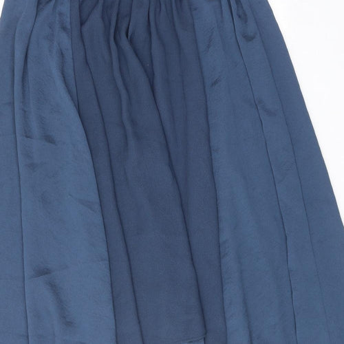 Zara Womens Blue Polyester Swing Skirt Size M