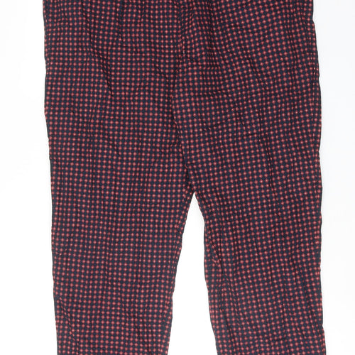Marks and Spencer Mens Red Geometric Cotton Pyjama Pants Size 2XL Drawstring