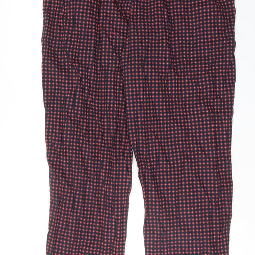 Marks and Spencer Mens Red Geometric Cotton Pyjama Pants Size 2XL Drawstring
