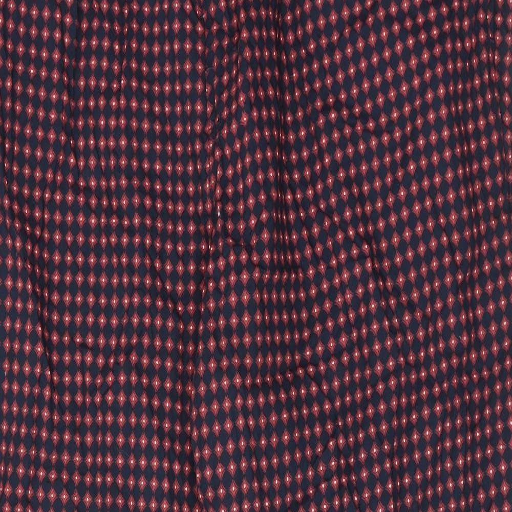 Marks and Spencer Mens Red Geometric Cotton Pyjama Pants Size 2XL Drawstring
