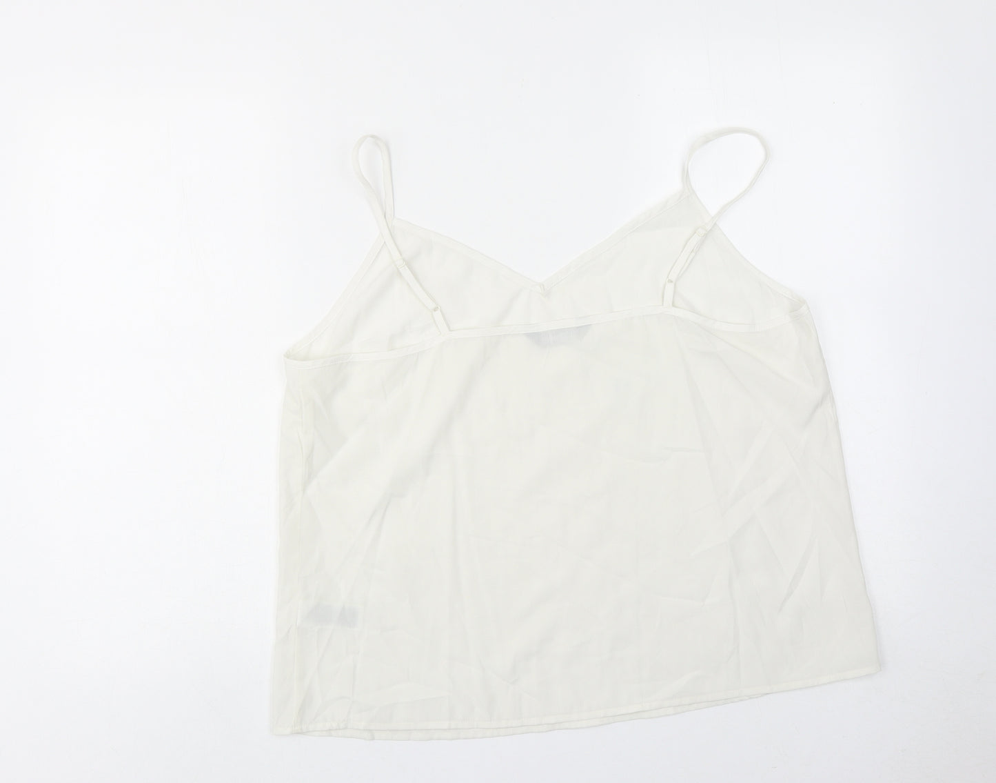 Marks and Spencer Womens White Polyester Camisole Tank Size 16 V-Neck