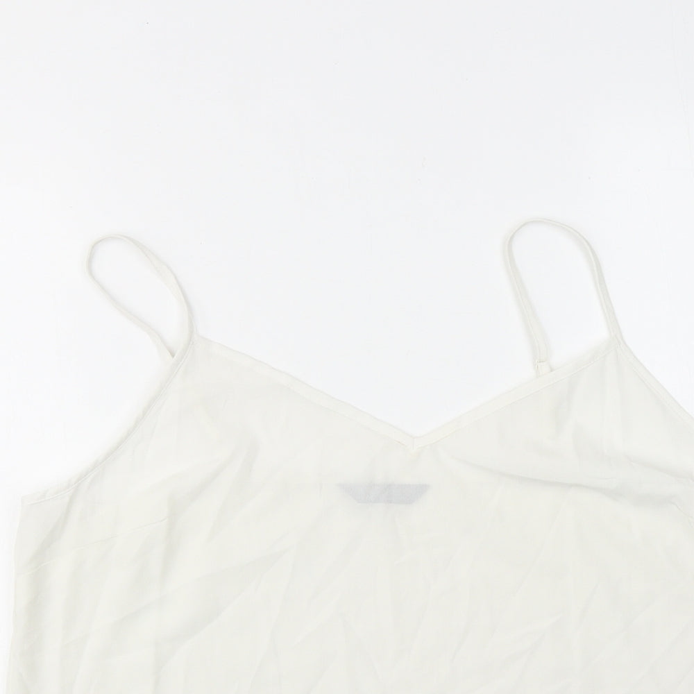 Marks and Spencer Womens White Polyester Camisole Tank Size 16 V-Neck