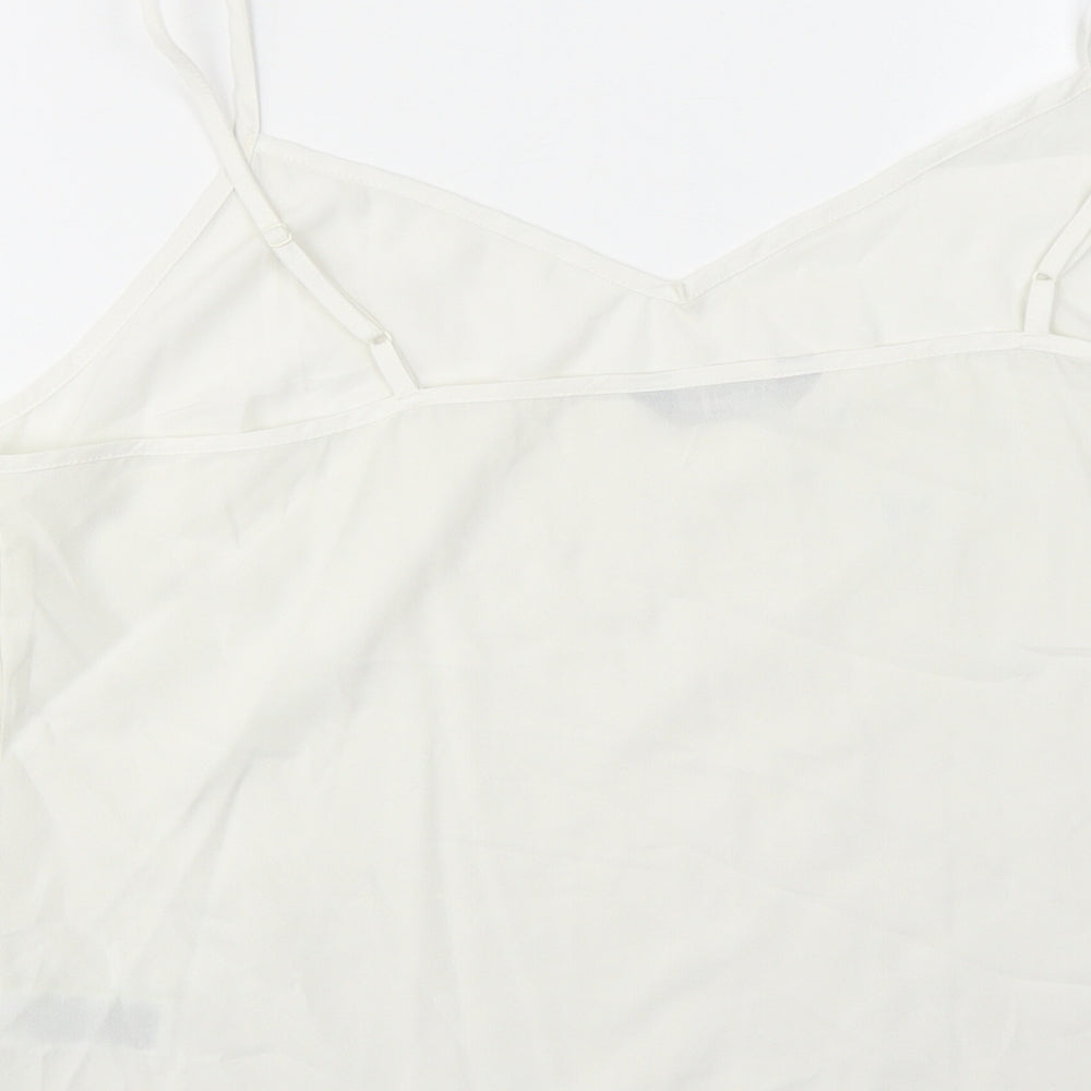Marks and Spencer Womens White Polyester Camisole Tank Size 16 V-Neck