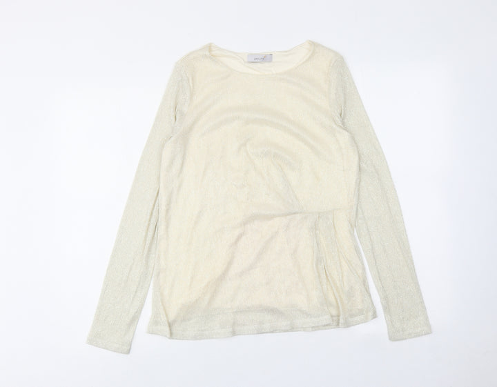 Per Una Womens Ivory Polyester Basic Blouse Size 14 Boat Neck