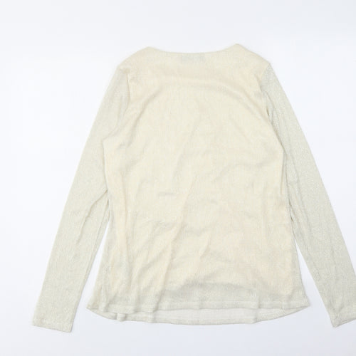 Per Una Womens Ivory Polyester Basic Blouse Size 14 Boat Neck