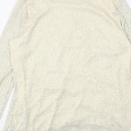 Per Una Womens Ivory Polyester Basic Blouse Size 14 Boat Neck