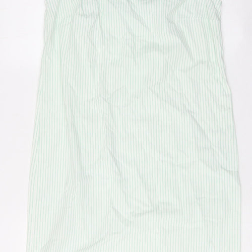 Bonmarché Womens Green Striped Cotton Tank Dress Size 10 V-Neck Pullover