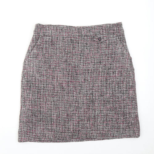 Laura Ashley Womens Pink Polyester A-Line Skirt Size 12 Zip