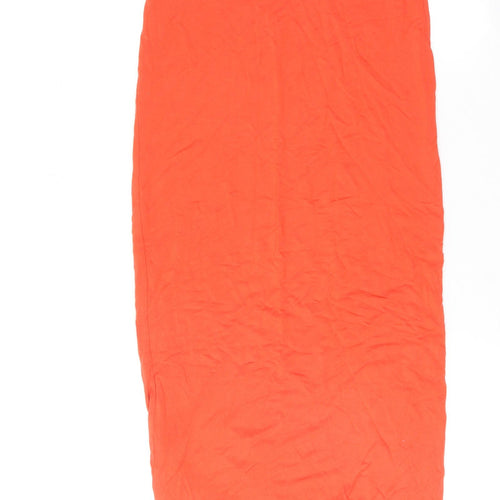 Topshop Womens Orange Viscose Bandage Skirt Size 10