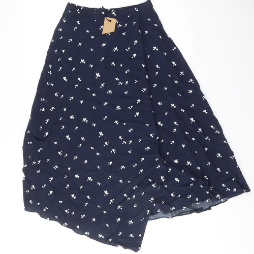 Hush Womens Blue Geometric Polyester Peasant Skirt Size 6 Zip - Heart Pattern