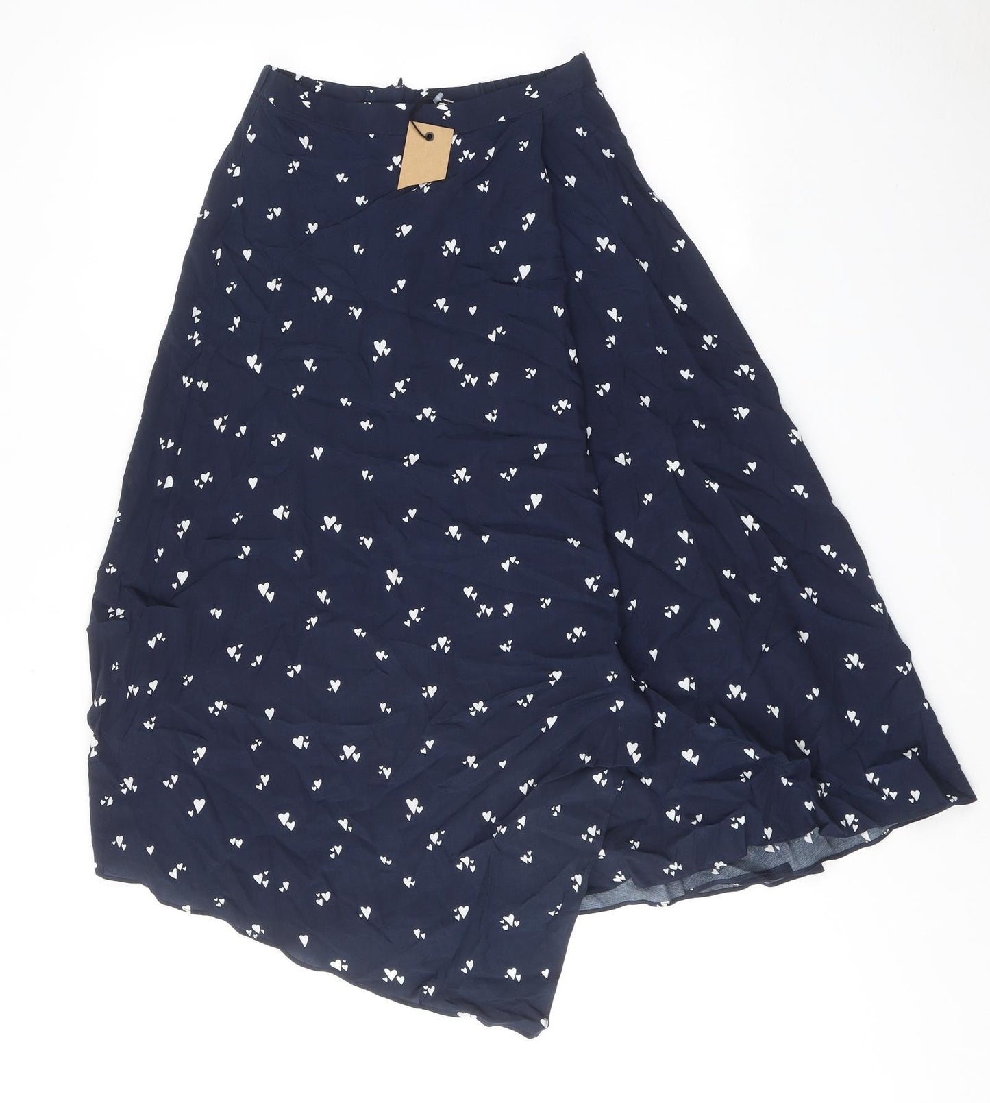 Hush Womens Blue Geometric Polyester Peasant Skirt Size 6 Zip - Heart Pattern