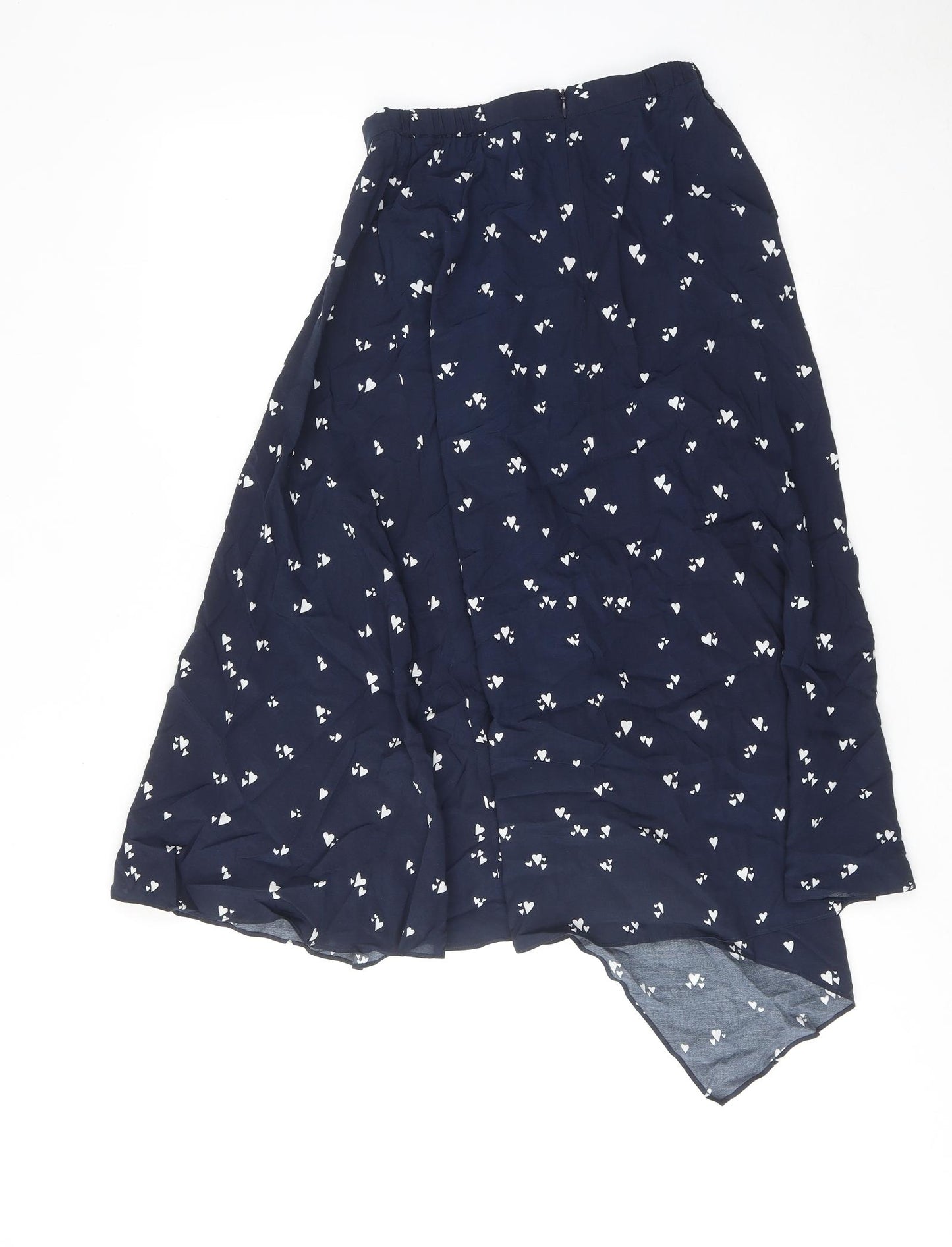 Hush Womens Blue Geometric Polyester Peasant Skirt Size 6 Zip - Heart Pattern