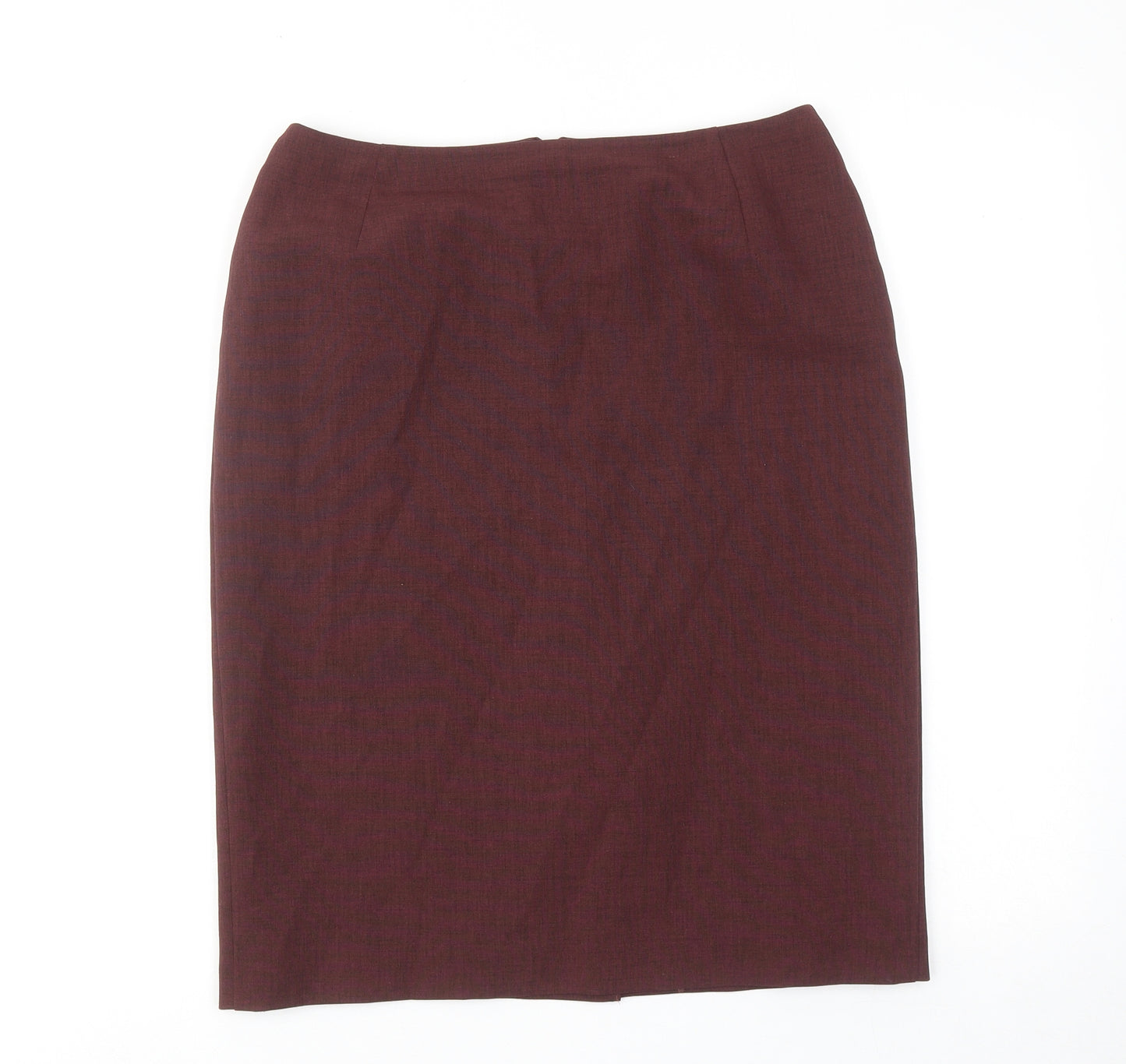 Marks and Spencer Womens Red Polyester Straight & Pencil Skirt Size 12 Zip