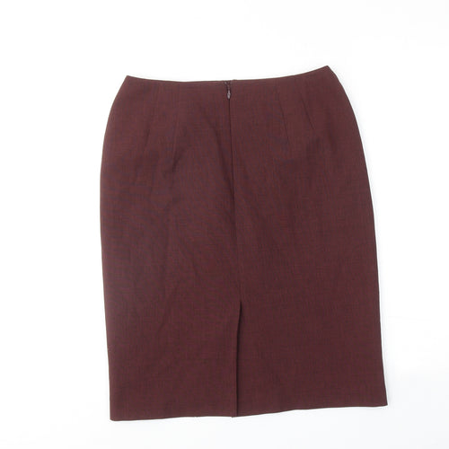Marks and Spencer Womens Red Polyester Straight & Pencil Skirt Size 12 Zip