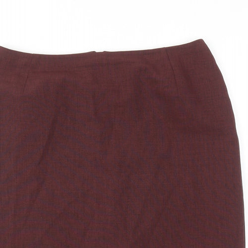 Marks and Spencer Womens Red Polyester Straight & Pencil Skirt Size 12 Zip
