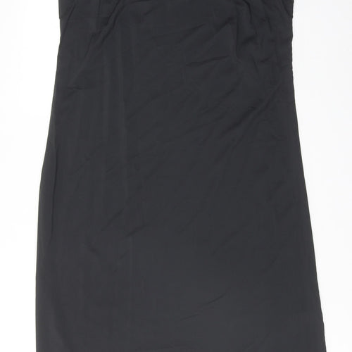 Marks and Spencer Womens Black Polyester Tank Dress Size 16 V-Neck Pullover