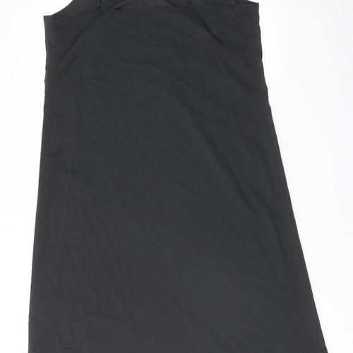 Marks and Spencer Womens Black Polyester Tank Dress Size 16 V-Neck Pullover