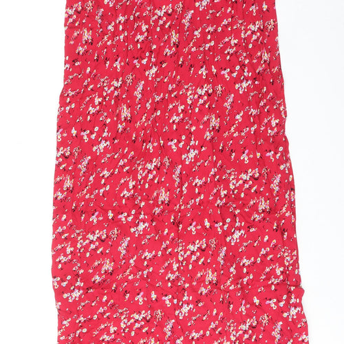 Marks and Spencer Womens Pink Floral Viscose Tank Dress Size 24 Round Neck Pullover
