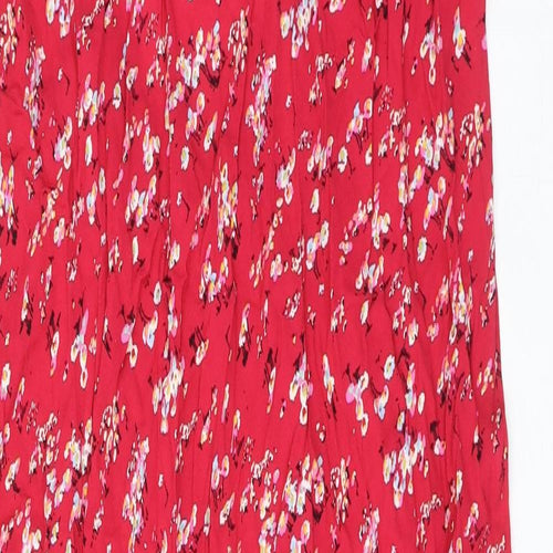 Marks and Spencer Womens Pink Floral Viscose Tank Dress Size 24 Round Neck Pullover