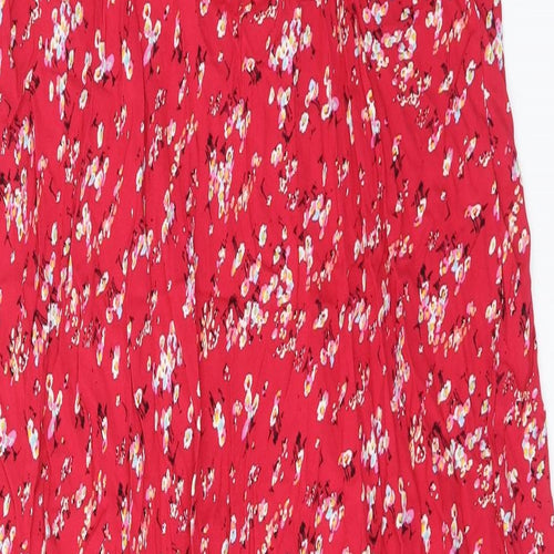Marks and Spencer Womens Pink Floral Viscose Tank Dress Size 24 Round Neck Pullover