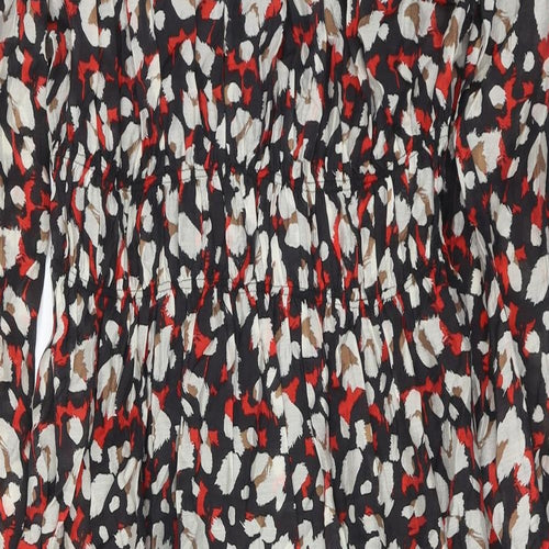 Marks and Spencer Womens Red Geometric Lyocell A-Line Size 16 Round Neck Pullover