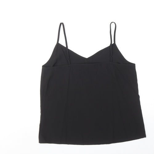 Marks and Spencer Womens Black Polyester Basic Tank Size 10 V-Neck