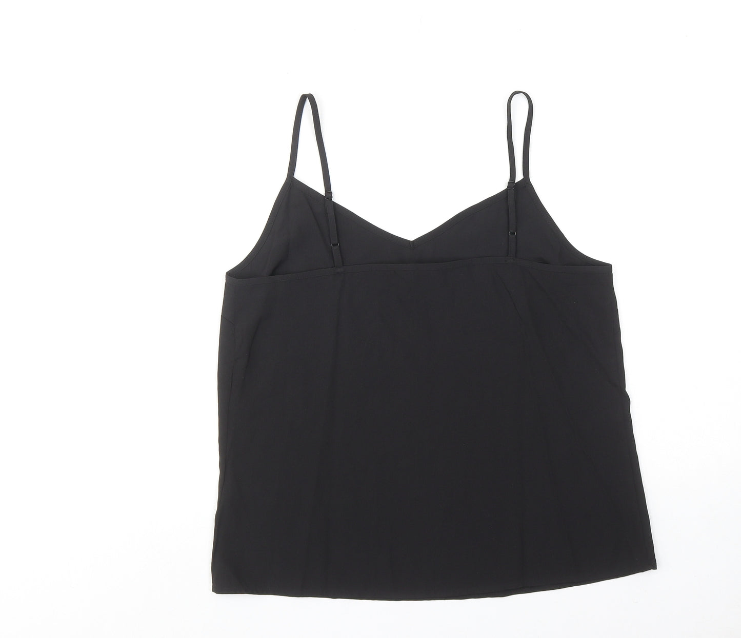 Marks and Spencer Womens Black Polyester Basic Tank Size 10 V-Neck
