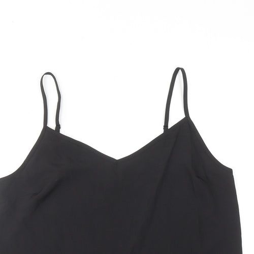 Marks and Spencer Womens Black Polyester Basic Tank Size 10 V-Neck