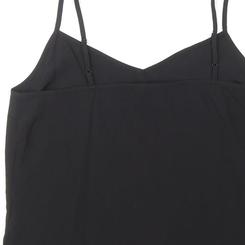 Marks and Spencer Womens Black Polyester Basic Tank Size 10 V-Neck