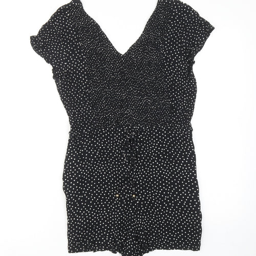 Accessorize Womens Black Polka Dot Viscose Playsuit One-Piece Size 12 Pullover