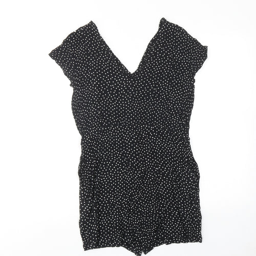 Accessorize Womens Black Polka Dot Viscose Playsuit One-Piece Size 12 Pullover