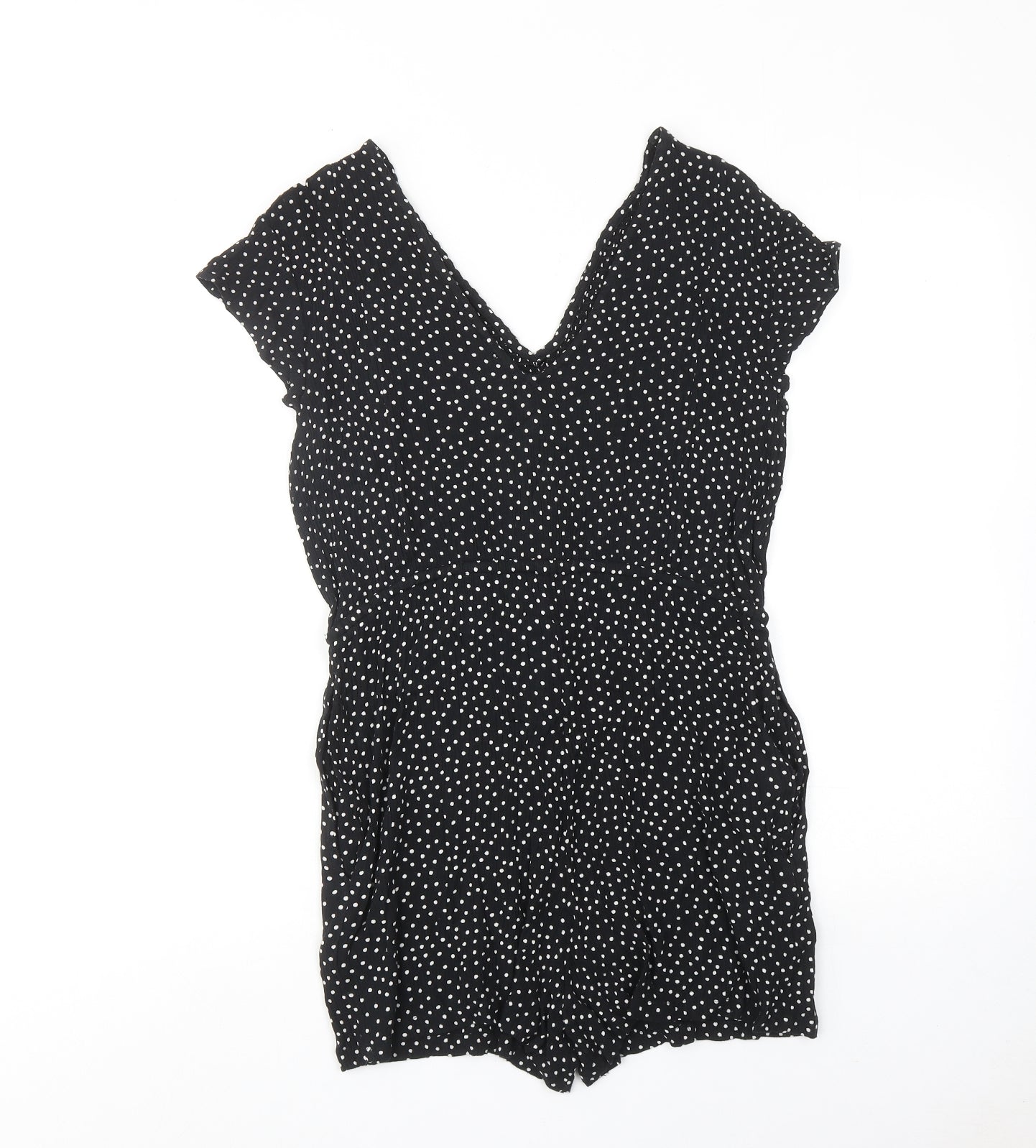 Accessorize Womens Black Polka Dot Viscose Playsuit One-Piece Size 12 Pullover