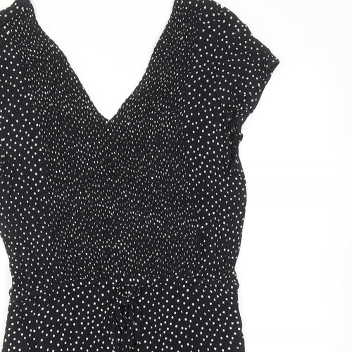 Accessorize Womens Black Polka Dot Viscose Playsuit One-Piece Size 12 Pullover